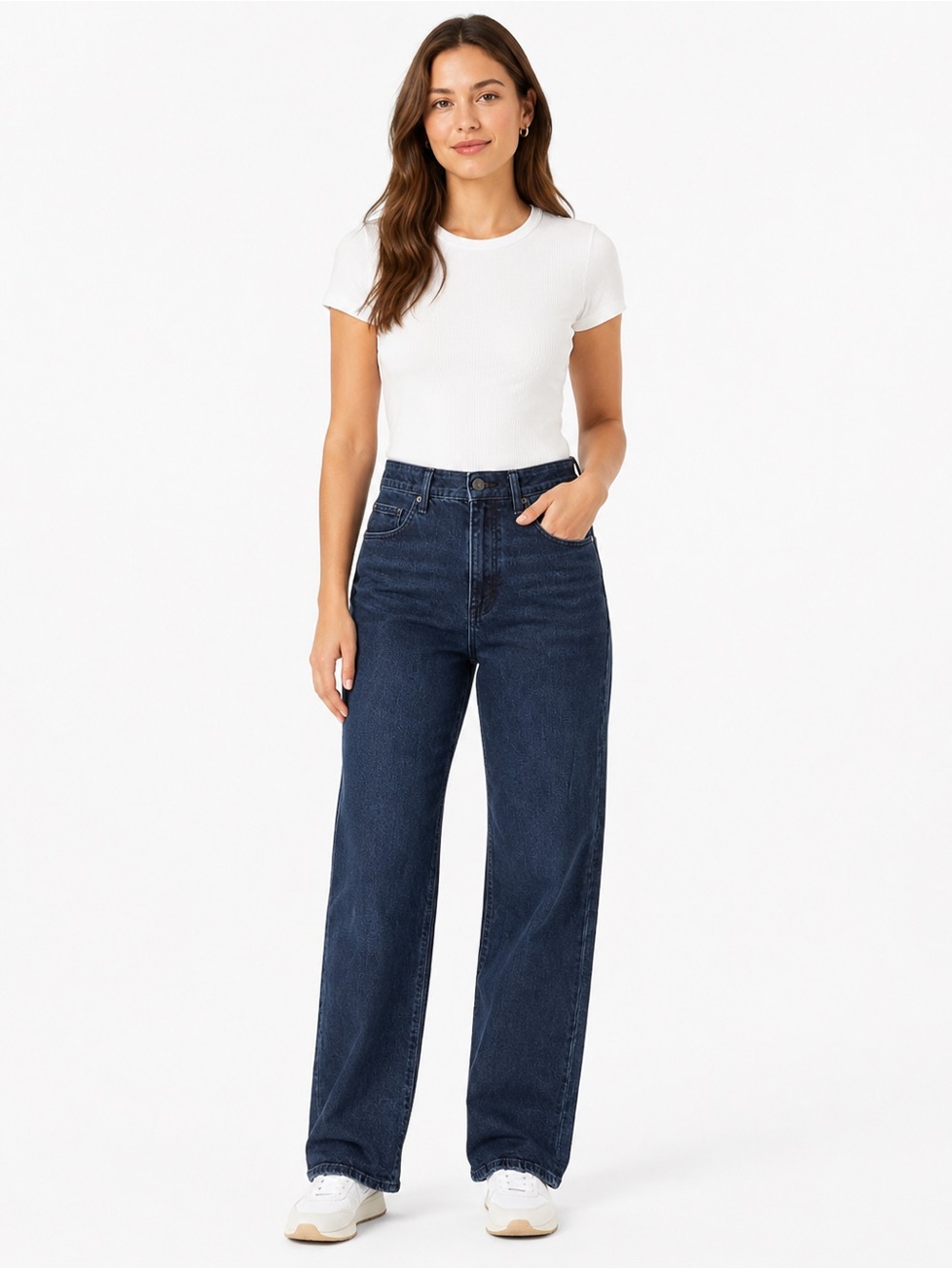 Hudson Jeans Wide-Leg High-Rise Jeans in Dark Indigo